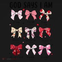 God Says I Am Coquette Bow Valentines Day Christian Women Women's Tank Top thumb 5