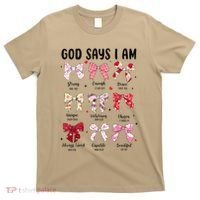 God Says I Am Coquette Bow Valentines Day Christian Women T-Shirt thumb 0