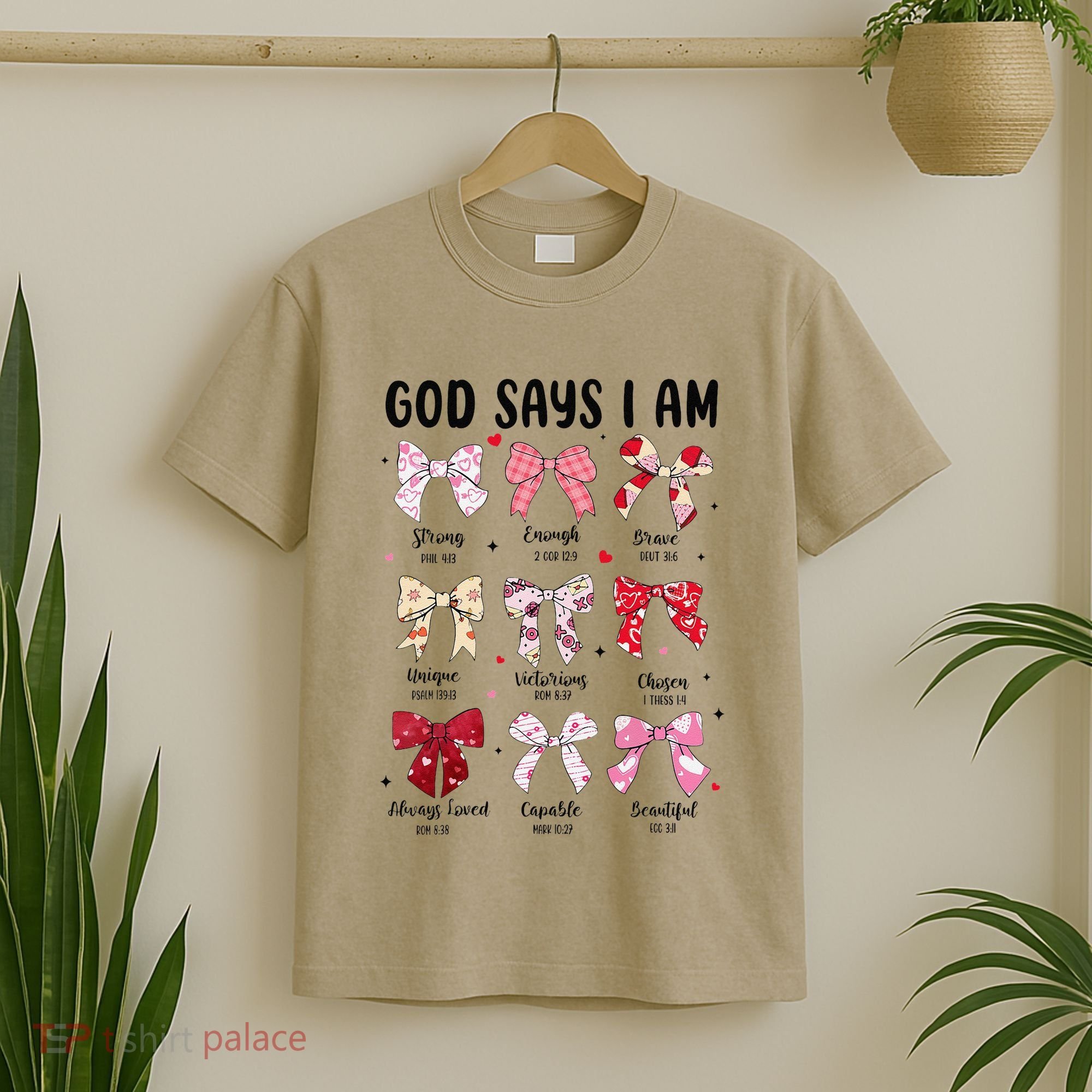 God Says I Am Coquette Bow Valentines Day Christian Women T-Shirt