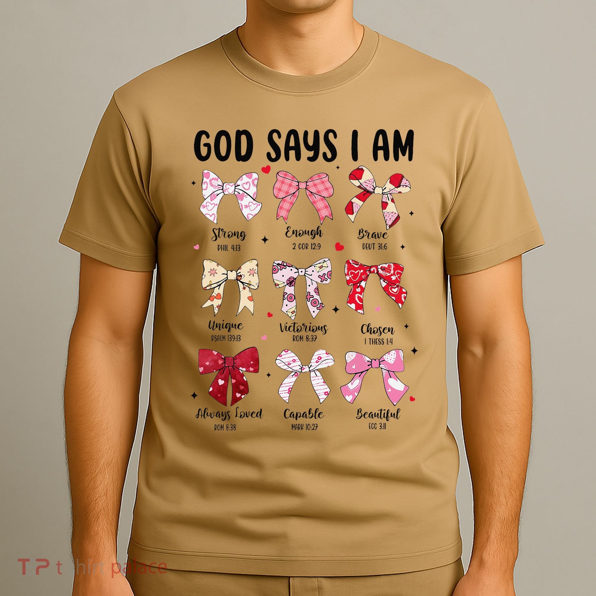 God Says I Am Coquette Bow Valentines Day Christian Women T-Shirt