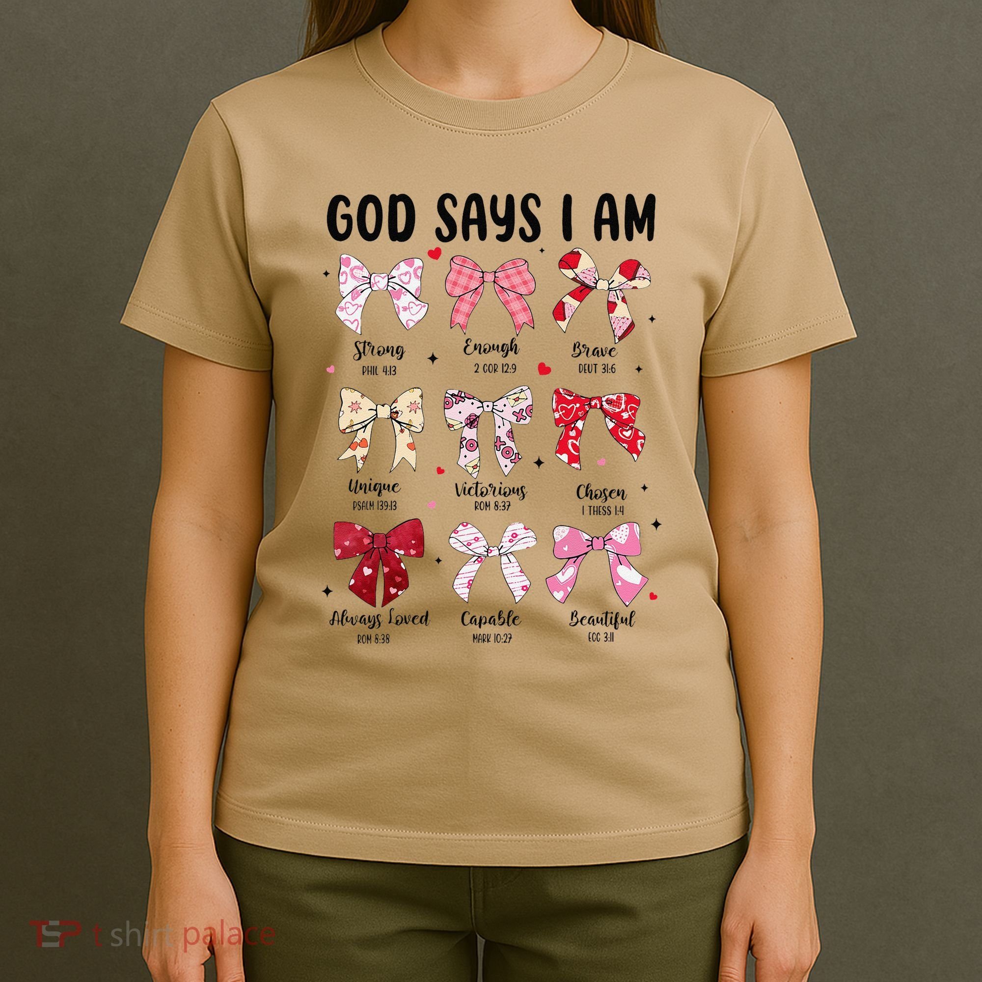 God Says I Am Coquette Bow Valentines Day Christian Women T-Shirt