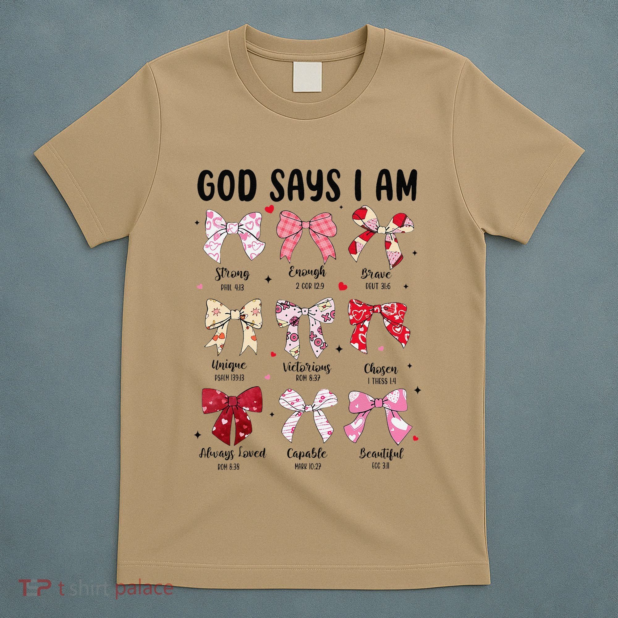 God Says I Am Coquette Bow Valentines Day Christian Women T-Shirt