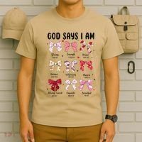 God Says I Am Coquette Bow Valentines Day Christian Women T-Shirt thumb 6