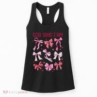God Says I Am Coquette Bow Valentines Day Christian Women Women's Tank Top thumb 0