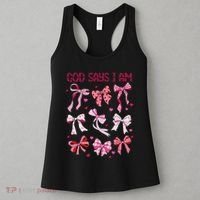 God Says I Am Coquette Bow Valentines Day Christian Women Women's Tank Top thumb 3