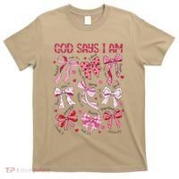 God Says I Am Coquette Bow Valentines Day Christian Women T-Shirt thumb 0