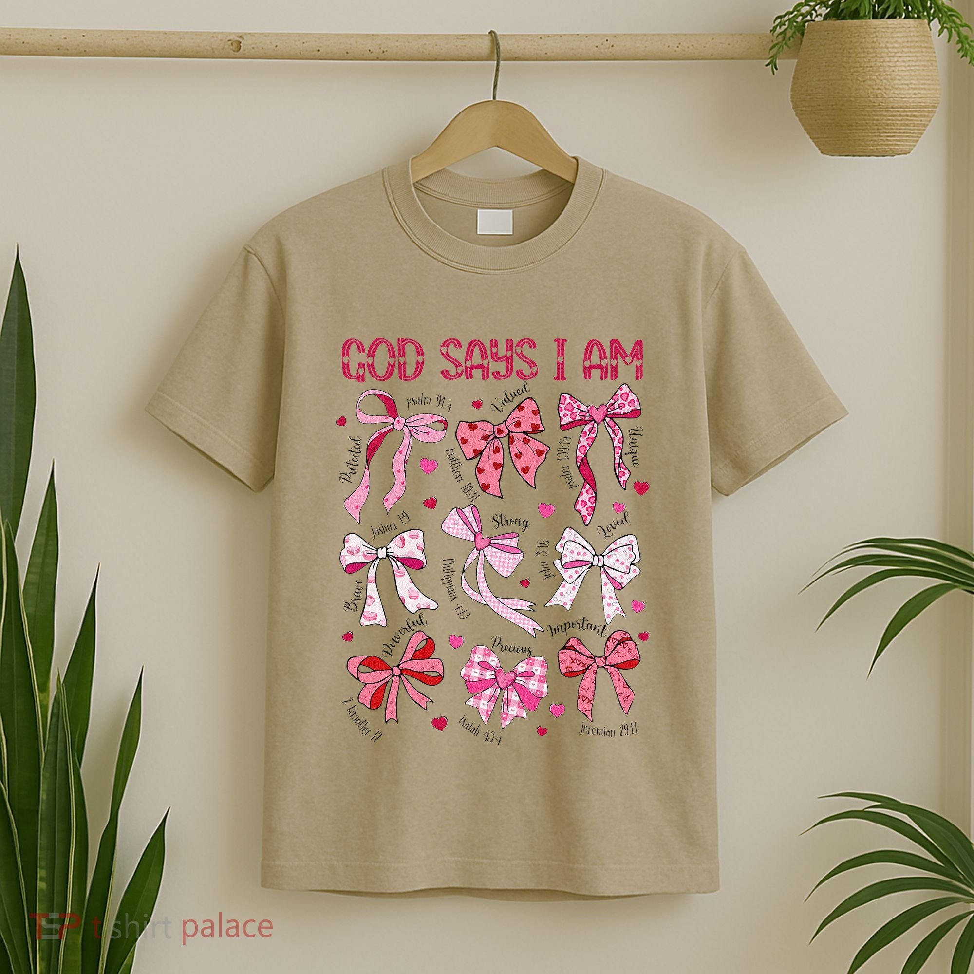 God Says I Am Coquette Bow Valentines Day Christian Women T-Shirt