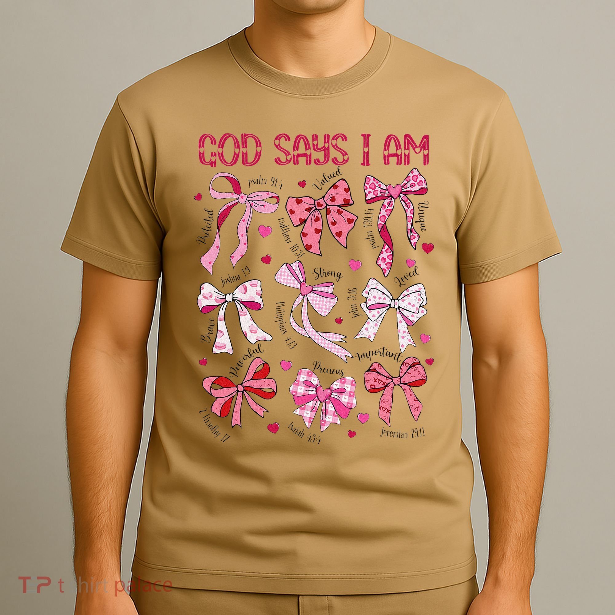 God Says I Am Coquette Bow Valentines Day Christian Women T-Shirt
