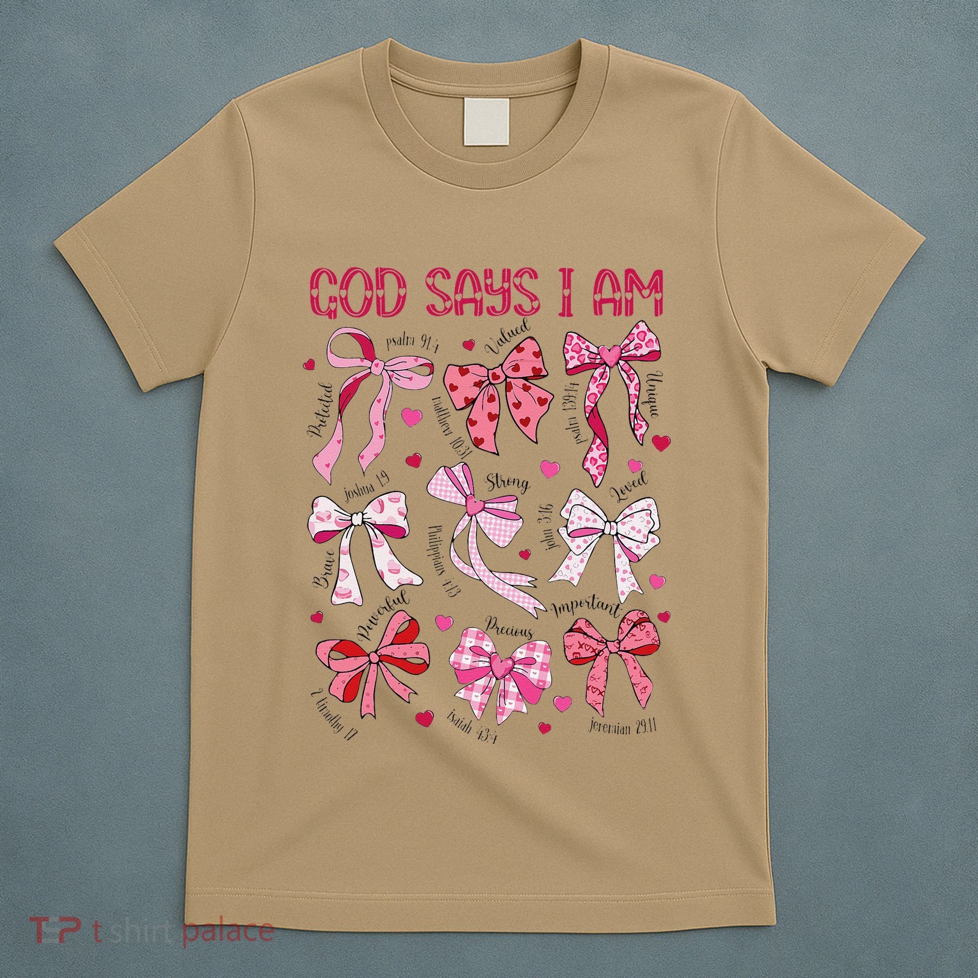 God Says I Am Coquette Bow Valentines Day Christian Women T-Shirt