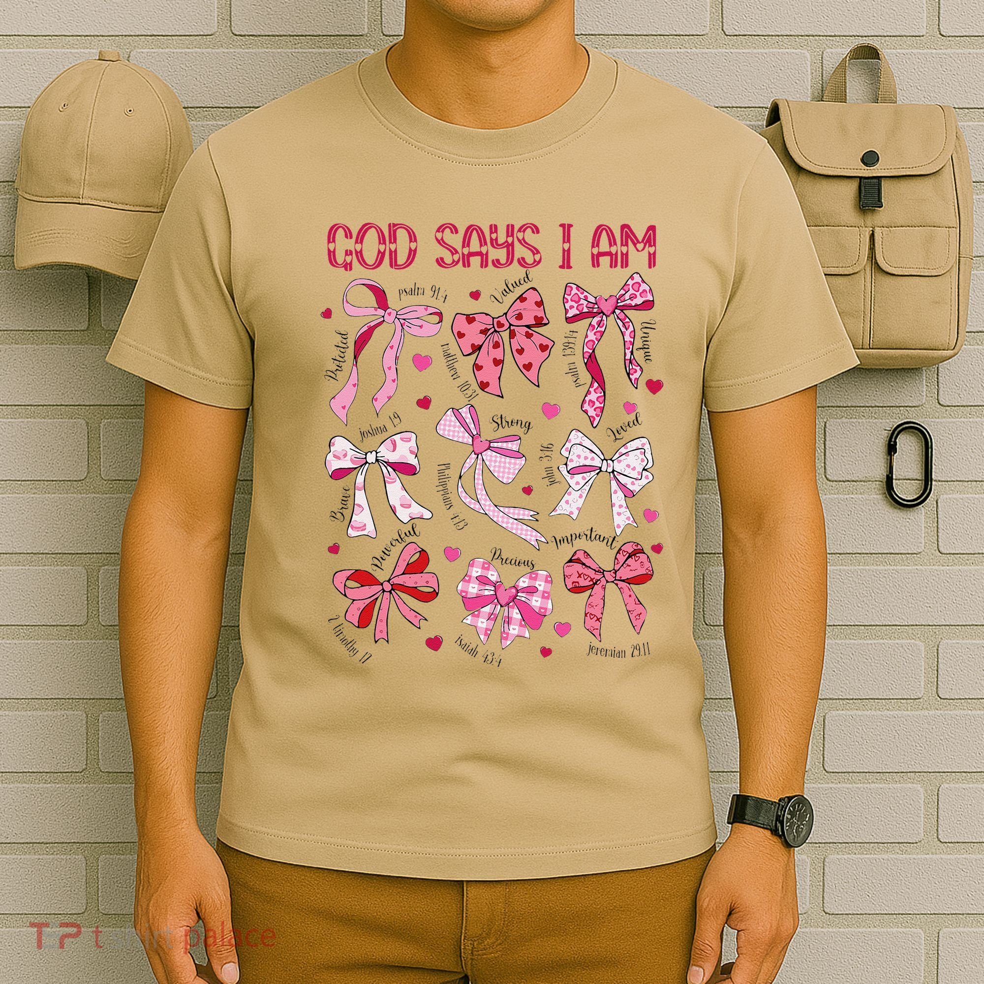 God Says I Am Coquette Bow Valentines Day Christian Women T-Shirt