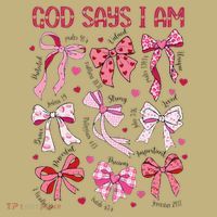 God Says I Am Coquette Bow Valentines Day Christian Women T-Shirt thumb 7