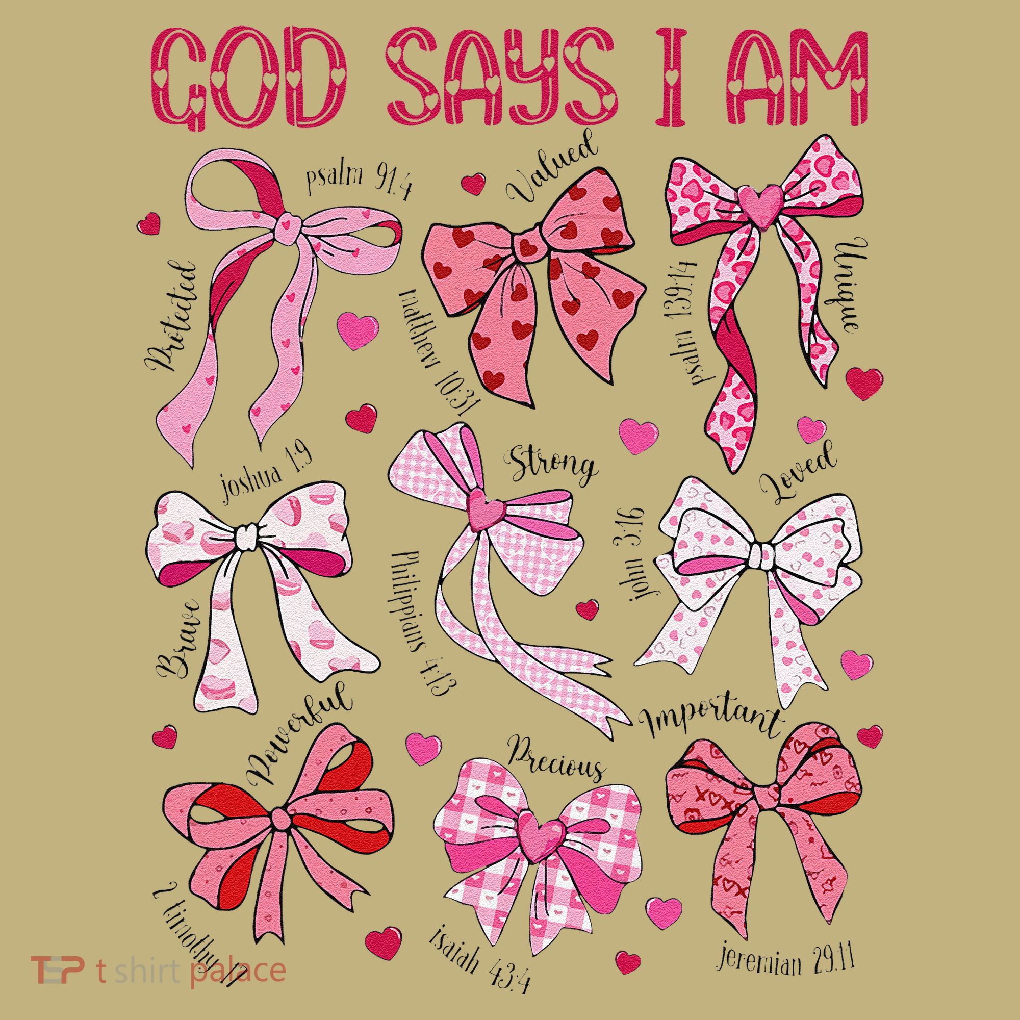 God Says I Am Coquette Bow Valentines Day Christian Women T-Shirt