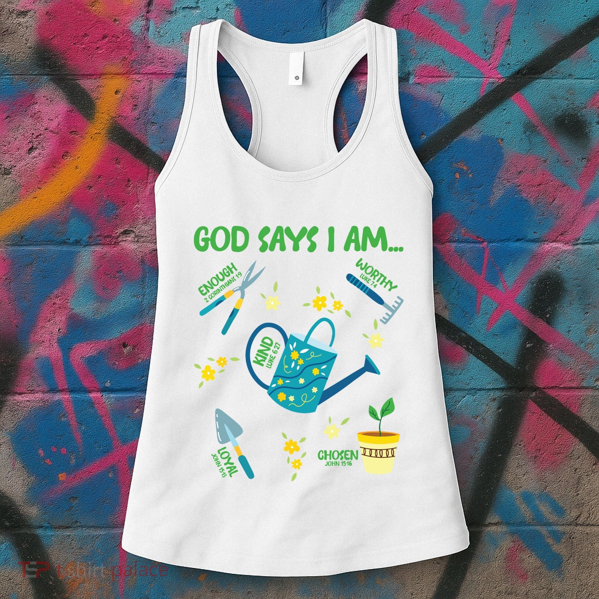 God Says I Am Gardening Lover Women Christian Women's Tank Top