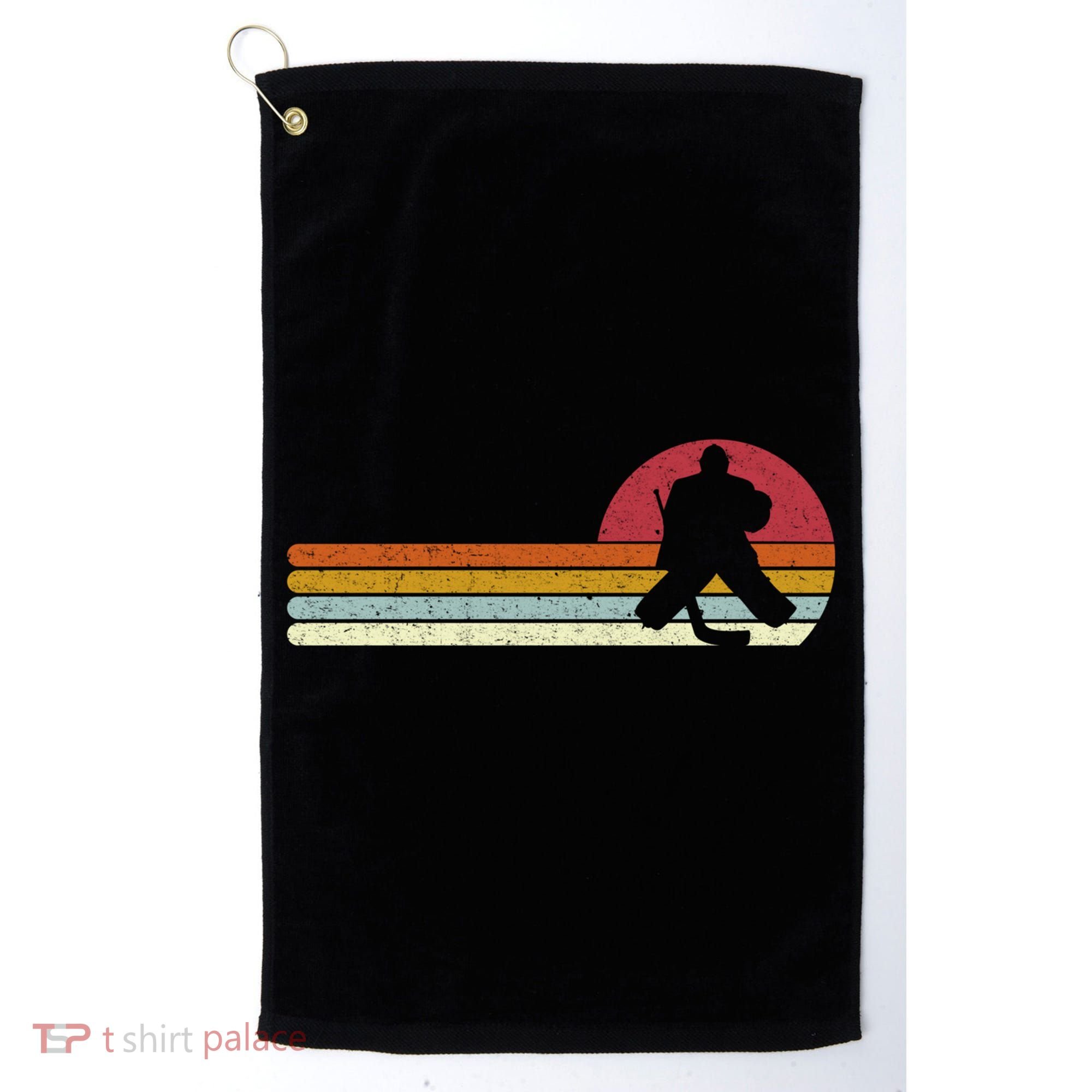 Goalie Sunset Ice Hockey Goalkeeper Gift Golf Towel