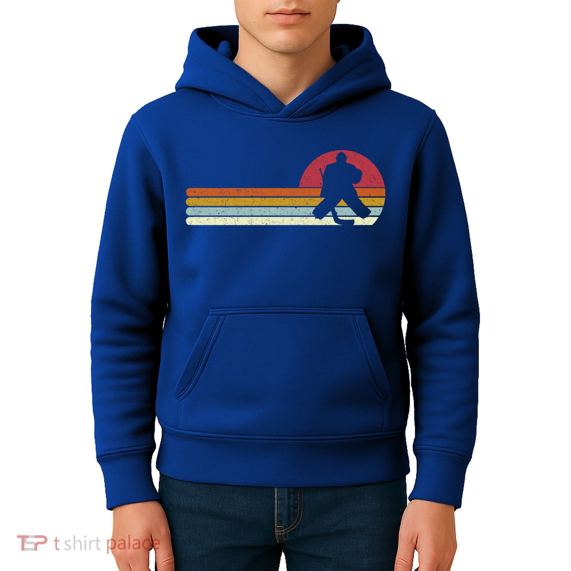 Goalie Sunset Ice Hockey Goalkeeper Gift Kids Hoodie