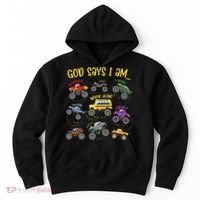 God Says I Am Construction Bible Verse Truck Hoodie thumb 0