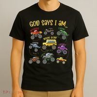 God Says I Am Construction Bible Verse Truck T-Shirt thumb 3
