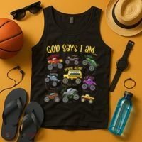 God Says I Am Construction Bible Verse Truck Tank Top thumb 4