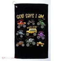God Says I Am Construction Bible Verse Truck Golf Towel thumb 0