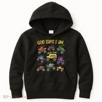 God Says I Am Construction Bible Verse Truck Kids Hoodie thumb 0