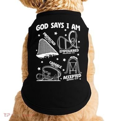 God Says I Am Roller Coaster Lover Christian Doggie Tank