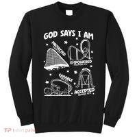 God Says I Am Roller Coaster Lover Christian Sweatshirt thumb 0