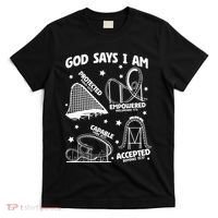 God Says I Am Roller Coaster Lover Christian T-Shirt thumb 0