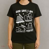 God Says I Am Roller Coaster Lover Christian T-Shirt thumb 4