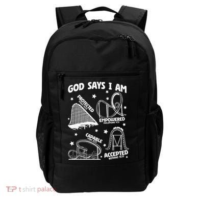God Says I Am Roller Coaster Lover Christian Backpack