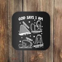 God Says I Am Roller Coaster Lover Christian Coaster thumb 0