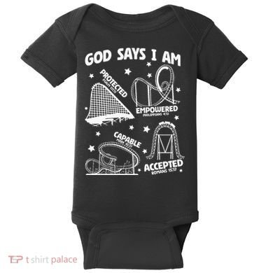 God Says I Am Roller Coaster Lover Christian Baby Bodysuit