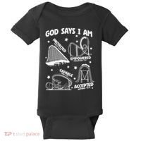 God Says I Am Roller Coaster Lover Christian Baby Bodysuit thumb 0