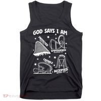 God Says I Am Roller Coaster Lover Christian Tank Top thumb 0