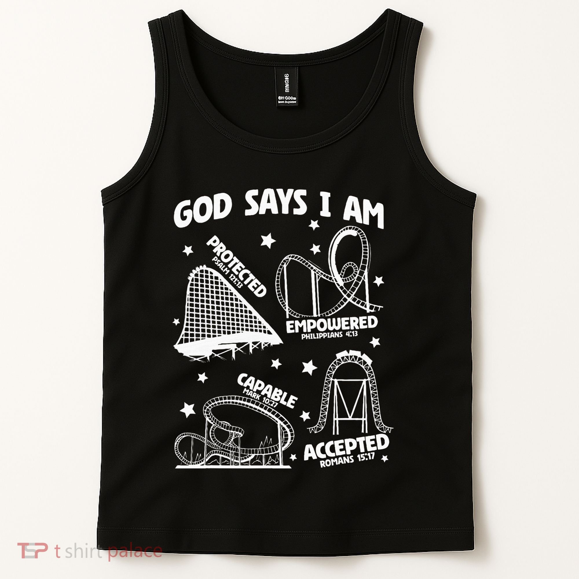 God Says I Am Roller Coaster Lover Christian Tank Top