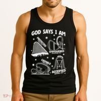 God Says I Am Roller Coaster Lover Christian Tank Top thumb 3
