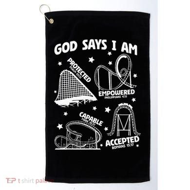 God Says I Am Roller Coaster Lover Christian Golf Towel
