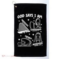 God Says I Am Roller Coaster Lover Christian Golf Towel thumb 0