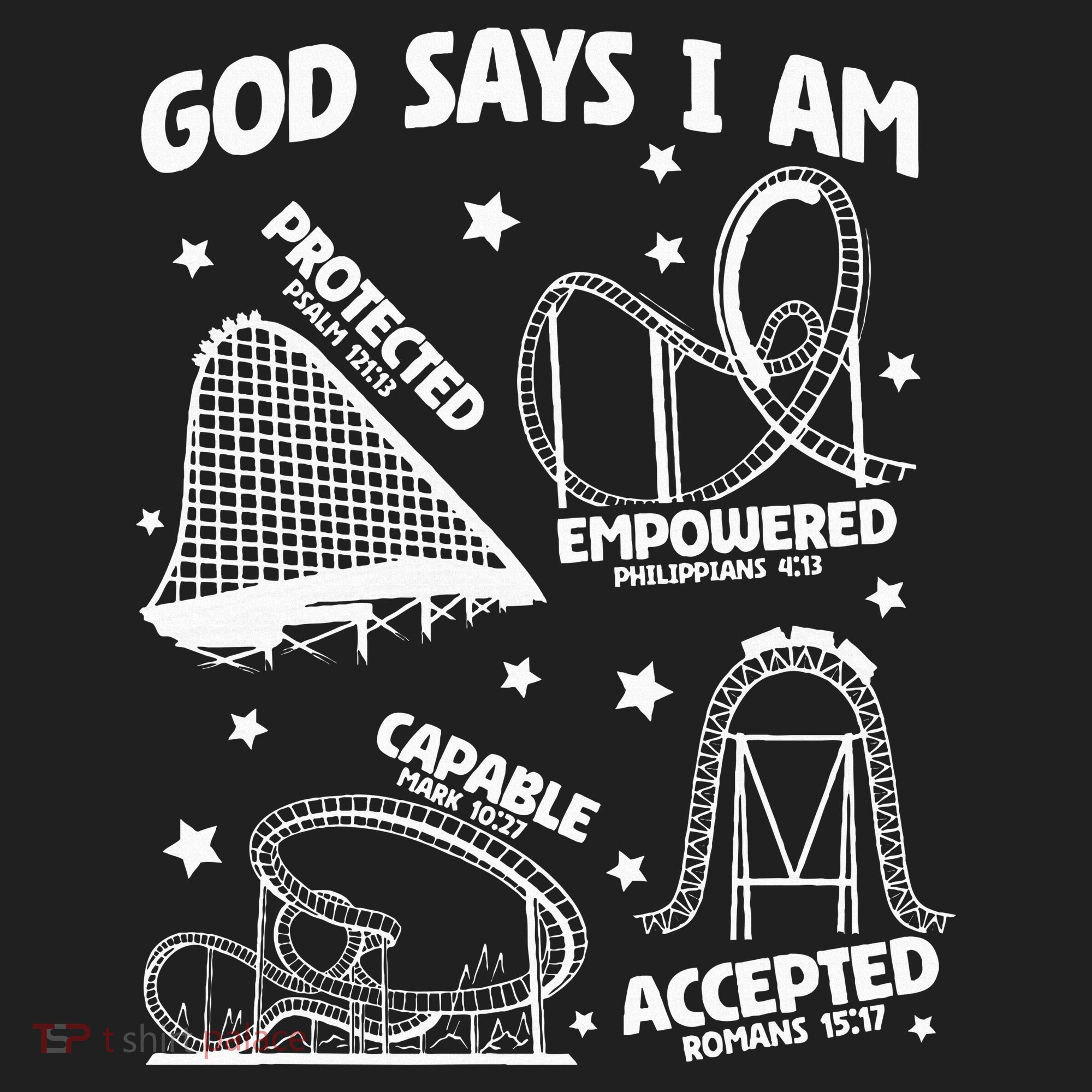 God Says I Am Roller Coaster Lover Christian Golf Towel