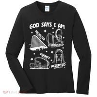 God Says I Am Roller Coaster Lover Christian Women's Long Sleeve Shirt thumb 0