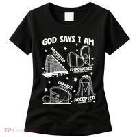 God Says I Am Roller Coaster Lover Christian Women's T-Shirt thumb 0