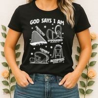 God Says I Am Roller Coaster Lover Christian Women's T-Shirt thumb 2