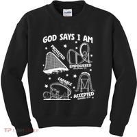 God Says I Am Roller Coaster Lover Christian Kids Sweatshirt thumb 0