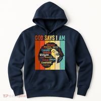 God Says I Am Black Woman Stylish Afro Hoodie thumb 0