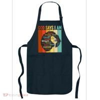 God Says I Am Black Woman Stylish Afro Apron thumb 0