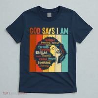 God Says I Am Black Woman Stylish Afro T-Shirt thumb 5
