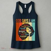 God Says I Am Black Woman Stylish Afro Women's Tank Top thumb 3