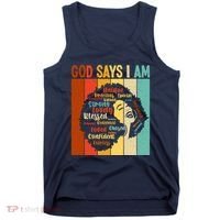 God Says I Am Black Woman Stylish Afro Tank Top thumb 0