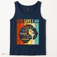 God Says I Am Black Woman Stylish Afro Tank Top thumb 2