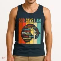 God Says I Am Black Woman Stylish Afro Tank Top thumb 3