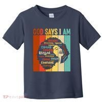 God Says I Am Black Woman Stylish Afro Toddler T-Shirt thumb 0